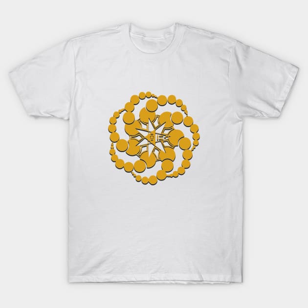 Crop Circle 2 In Gold T-Shirt by Whites Designs